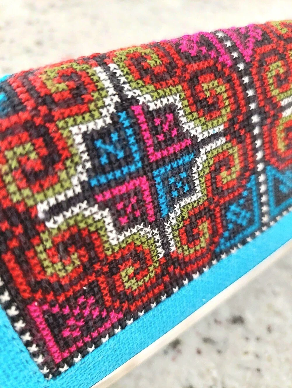 Changnoi Blue Hmong Embroidered Wallet NWT